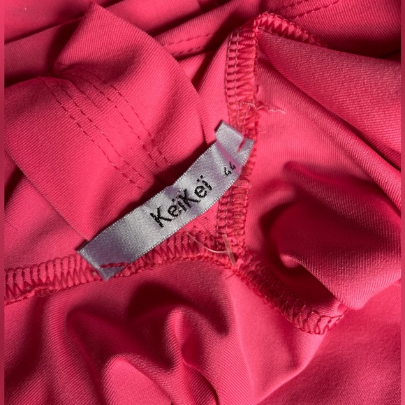 Women Sexy Deep V Neck on the Back Long Sleeve Bodycon Maxi Dress in pink - Picture 3 of 4